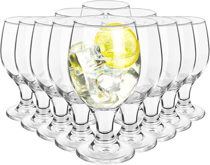 Patelai Set of 24 Clear Glasses 13.5 oz Water Goblet Glass Stemmed Water Glasses for Juice Wine Beer Tea Milk Cold Beverages Drinks Dishwasher Safe
