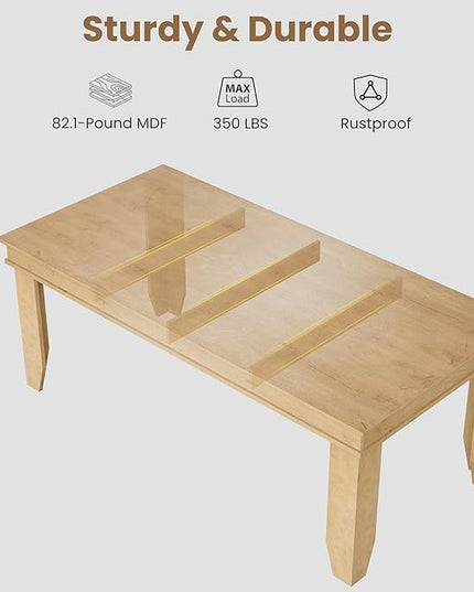 GarveeHome Farmhouse Dining Table for 6-8 People, 71 in Long Kitchen Tables with Wooden Sturdy Frame, 6 ft Large Rectangular Dinner Table for Dining Room, Kitchen, Natural, 71" Non-extendable
