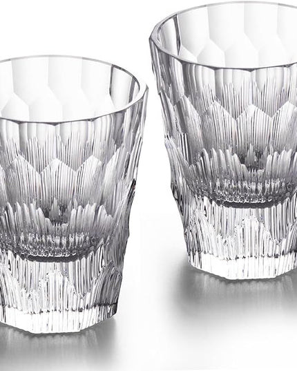 KAMMAK Crystal Whiskey Glasses Set of 2, Handcrafted 6.09oz Old Fashioned Glasses Stemless, Luxury Cocktail Glasses, Hand Blown Scotch Cup for Women, Men Gift for Rocks, Bourbon, Bar Barware