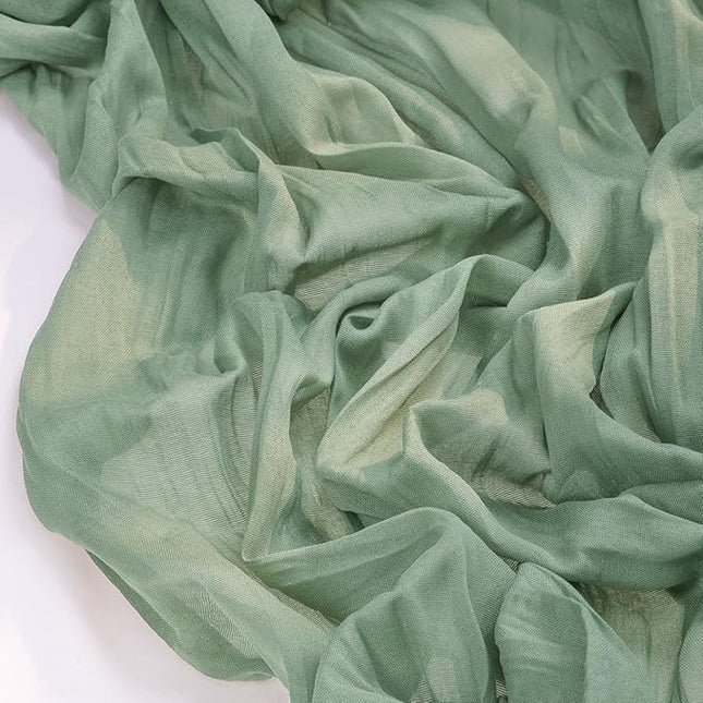 Socomi Sage Green Cheesecloth Table Runner Christmas Boho Rustic Farmhouse Gauze 120 inch 10FT Cheese Cloth Runner for Wedding Party Baby Shower Birthday Home Decor Holiday Decorations