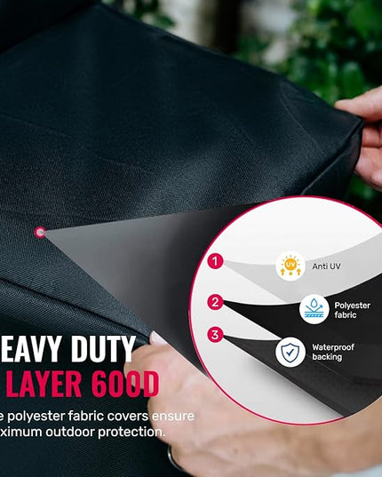 Grillman Grill Cover, BBQ Outdoor Grill Covers, Charcoal, Gas Grills, Waterproof, Rip-Proof, Weather-Resistant, Anti-UV, Barbecue Cover for Traegar 22/575 Series, Pro 22, Z, etc (Black, 41 Inch)