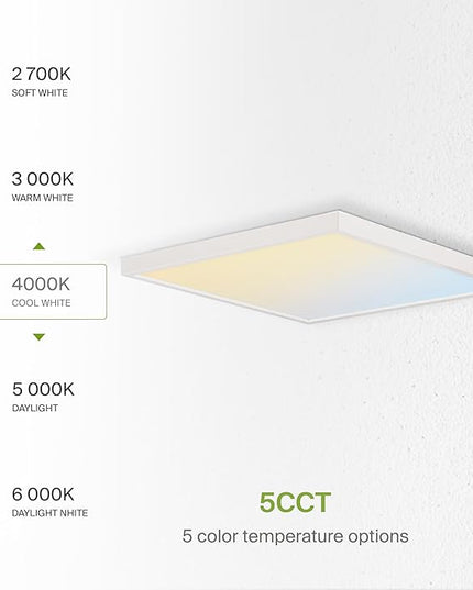 ASD LED 12" Square Flush Mount Ceiling Light Fixture, Low Profile Surface Lighting | 5CCT, Dimmable, Ultra-Thin, ETL Listed | 24W 1700LM 2700-6000K 120V | Kitchen, Hallway Lamp | White, 4 Pack