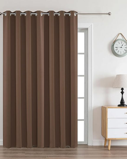 Joydeco Brown Custom Solid Single Blackout Curtain for Bedroom and Living Room, Grommet Thermal Insulated Room Darkening Curtain 1 Panel (Custom Size,Brown)