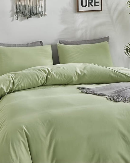 CLOTHKNOW Green Comforter Set - California King, 3Pcs Soft Light & Sea Green Comforters