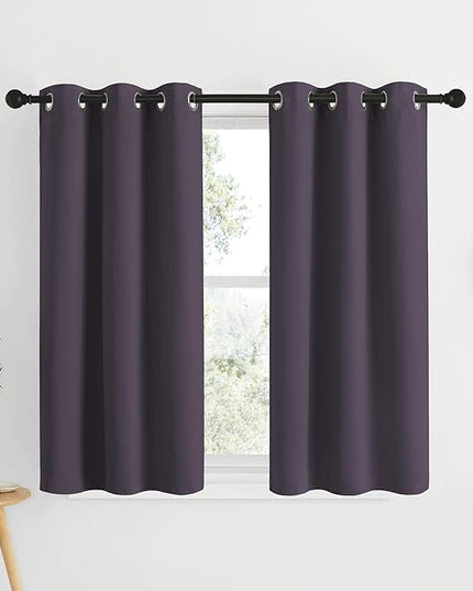 NICETOWN Room Darkening Curtain Panels - Window Treatment Thermal Insulated Grommet Light Blocking Curtains Drapes for Bedroom/Home Office (2 Panels, 34 by 50, Greyish Purple)