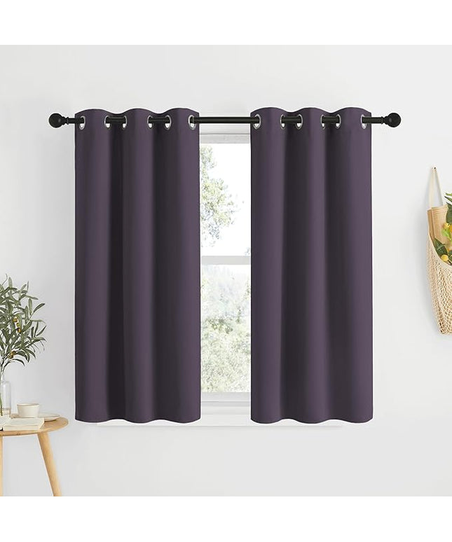 NICETOWN Room Darkening Curtain Panels - Window Treatment Thermal Insulated Grommet Light Blocking Curtains Drapes for Bedroom/Home Office (2 Panels, 34 by 50, Greyish Purple)