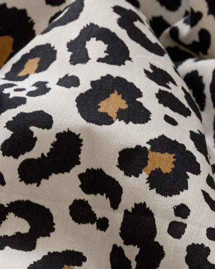 CLOTHKNOW Black Cheetah Twin/Twin XL Comforter Set 3Pcs Leopard Print Bedding Comforter Sets Soft Black Brown Bedding Sets with 2 x Pillow Cases