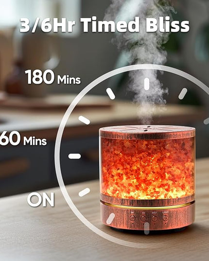 Essential Oil Diffuser Aromatherapy Diffusers for Essential Oils Large Room, Himalayan Salt Lamp Ultrasonic Aroma Diffusers for Home, 400ML