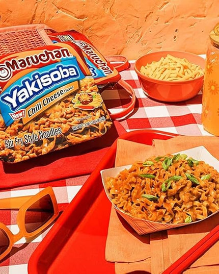 Maruchan Yakisoba Chili Cheese, Japanese Instant Ramen Noodles, 3.86 Oz, 8 Count (Pack of 2)