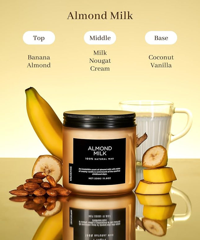 M&SENSE Creamy Vanilla Scented Candle, 11.6oz Clean Non Toxic Home Sweet Scent 70 Hours Burn Time Fragrance Candle for Women Teacher Friends, 2 Wick Natural Soy Wax for Home Decor