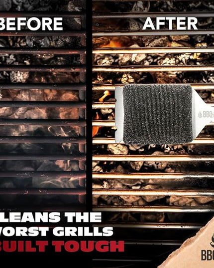 BBQ-AID 2-Pack Bristle Free Grill Brush Replacement Heads, Grill Cleaning Bristle Free Brush - for 2025 Model Brush and Scraper. Stainless Steel Poly Mesh Blend - No Scratch Cleaning for Any Grill