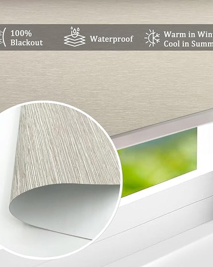Motorized Blinds with Remote Smart Blackout Shades Electric Curtains Automatic Roller Blinds Shades for Indoor Windows Cordless with Alexa Google Home(Blackout Cloud Beige,W28.5X H62)