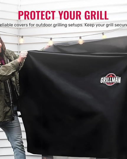 Grill Cover by Grillman, Black, 30 Inch, BBQ Outdoor Grill Covers, Charcoal & Gas Grills, Waterproof, Rip-Proof, Weather-Resistant, Anti-UV, Barbecue Cover for Weber, Genesis, Charbroil, Nexgrill, etc