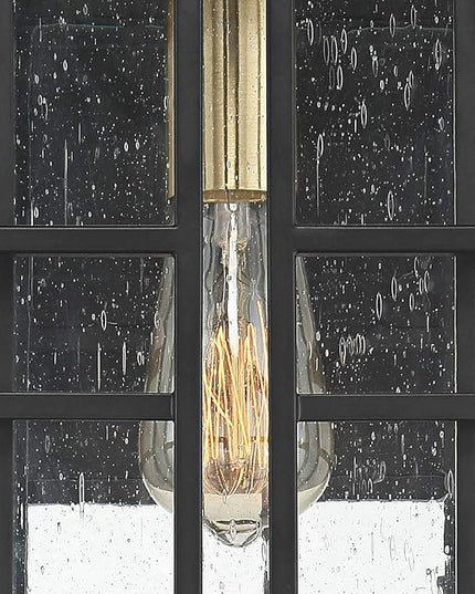 Possini Euro Design Arley Modern Outdoor Wall Light Fixture Black Geometric Frame 12" Seedy Glass for Exterior Barn Deck House Porch Yard Patio Outside Garage Front Door Garden Home Roof Lawn