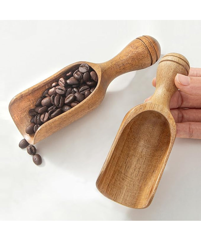 Big Coffee Scoops Shovel,Large Ground Coffee Scoop 2PCS Large Wooden Scoops for Jars 5.9″ Acacia Measuring Spoons for Coffee, Kitchen Scoop for Tea,Coffee, Powder, Bath Salts,Laundry -Multifunctional
