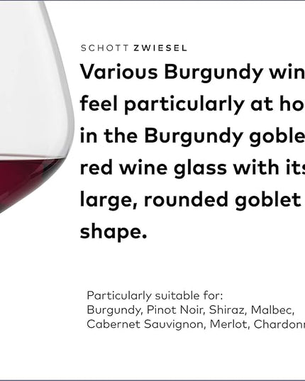 SCHOTT ZWIESEL Forté Burgundy Goblet (Set of 6), Burgundy Glasses for Red Wine, Dishwasher-Safe Tritan Crystal Glasses, Made in Germany (25 Ounce)