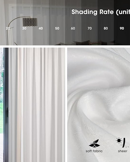 SmartWings Automatic Curtain Opener with Drapery, Motorized Vertical Blinds with Remote, Electric Closet Doors Sliding Panels Compatible with Alexa Google Homekit, Sheer Colorful Radiance