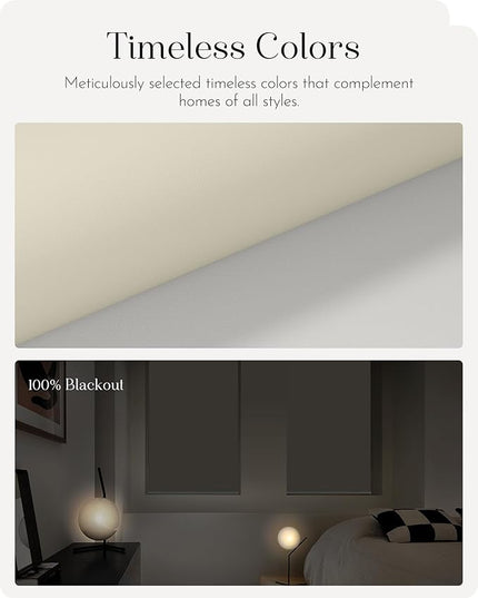 Graywind Smart Roller Shades 100% Blackout Window Blinds with APP Control Customized Automatic Shades for Home and Office(35" Wx72 H,Beige)