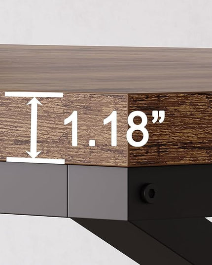 HSH Large Rustic Brown Computer Desk, 78 Inch Extra Long Metal Wood Desk for Home Office, Two Person Executive Writing Study Gaming Desk Table, Bedroom Living Room PC Laptop Dual Monitor Desk