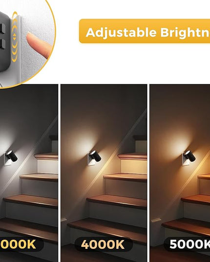 L LOHAS LED Night Light, Dimmable Night Lights Plug into Wall,2 Pack 3CCT Nightlight for Kids,180° Rotatable, 3000K/4000k/5000K Adjustable Night Lights with Dusk to Dawn Sensor for Bedroom Bathroom