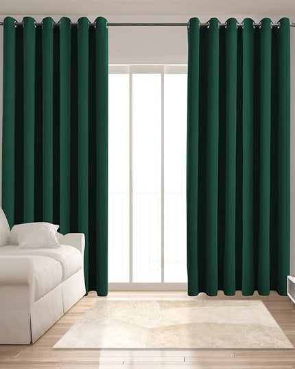 Blackout Curtains for Bedroom Thermal Insulated Solid Grommet Window Drapes Extra Wide for Sliding Door, Set of 2 Curtain Panels 84 W x 108 L Inches Hunter Green