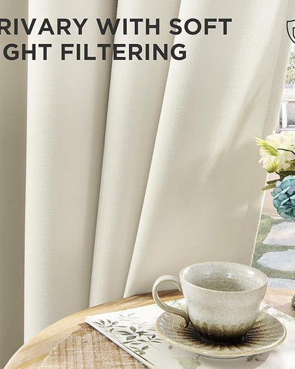 Joydeco White Velvet Curtains 72 Inches 2 Panels, Luxury Thermal Insulated Soft White Curtains for Bedroom & Living Room, Room Darkening Velvet Drapes, Rod Pocket (52W x 72L)