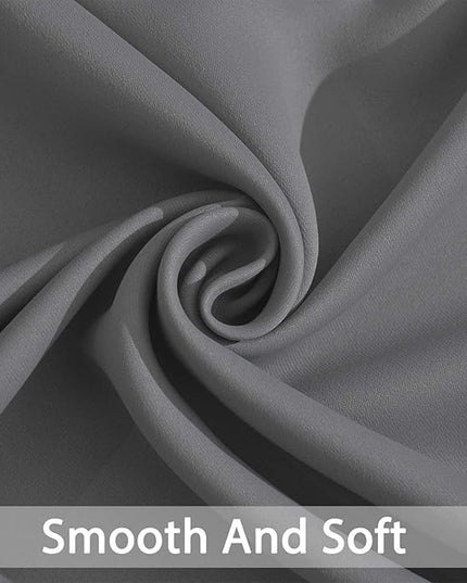 Yakamok Blackout Sliding Door Curtain, Grommet Top Thermal Insulated Extra Wide Room Divider Thermal Insulated Curtain Drapes for French Door/Living Room, Grey, W100 x L108, 1 Panel
