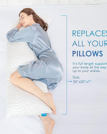 SUPA MODERN Cooling Bed Pillows for Sleeping 1 Pack Shredded Memory Foam Pillows Adjustable Cool Pillow for Side Back Stomach Sleepers Luxury Gel Pillows Body Pillow with Washable Removable Cover