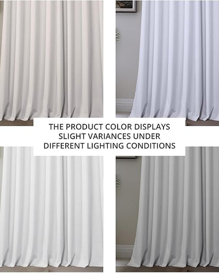 HPD Half Price Drapes Vienna Basic Linen 100% Blackout Curtains for Bedroom 96 Inches Long (2 Panels) - Rod Pocket Curtains & Drapes for Living Room & Windows - 50 X 96, Off-White