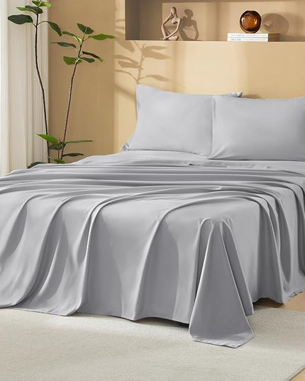 Litanika Light Grey Queen Size Comforter Set with Sheets - 7 Pieces Bed in a Bag Queen Boho Tufted Complete Bedding Sets with Comforter, Sheets, Pillowcases & Shams