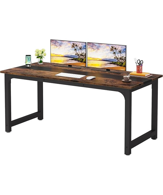 LITTLE TREE 70.8 Inch Large Executive Office Desk, Simple Computer Workstation with 31.5 inch Wide Desktop for Home Office