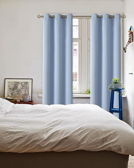 BGment Blackout Curtains for Living Room - Grommet Thermal Insulated Room Darkening Curtains for Bedroom, 2 Panels of 42 x 84 Inch, Spa Blue