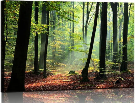 Nature Wall Art Large Forest Art Canvas Wall Decor Green Tree Canvas Print Artwork Decor for Living Room Mountain Wall Art Landscape Pictures for Bedroom Home Office Decorations (32x48inches)