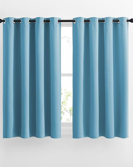NICETOWN Room Darkening Curtain Panels - Window Treatment Thermal Insulated Grommet Light Blocking Curtains Drapes for Bedroom/Home Office (2 Panels, 46 by 54, Teal Blue)