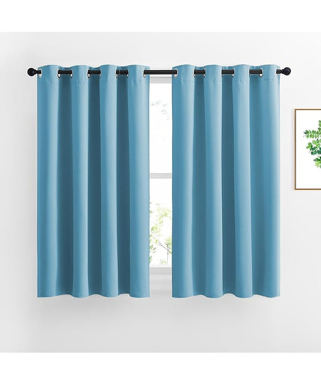 NICETOWN Room Darkening Curtain Panels - Window Treatment Thermal Insulated Grommet Light Blocking Curtains Drapes for Bedroom/Home Office (2 Panels, 46 by 54, Teal Blue)