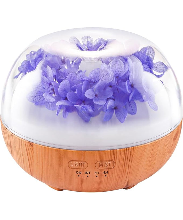 Aromatherapy Essential Oil Diffuser, 300ml Air Diffuser Humidifier with 7 LED Colors, Timer & Auto-Off for Home Bedroom Office (Purple)