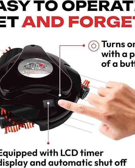 Grillbot Automatic Grill Cleaning Robot with Nylon Brushes, BBQ Grill Cleaner, Grill Brush, Grill Scraper, BBQ Accessories (Black Grillbot + Carry Case)