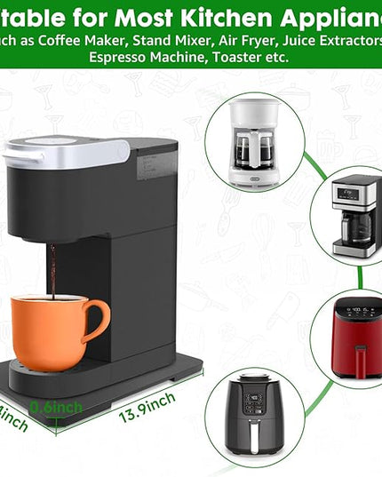 Appliance Slider 360° Rolling Tray for Coffee Maker Bamboo Coffee Pot Slider Tray Countertop Rotation Sliding Tray with Wheels, Small Appliances Mat Easily from Under the Cabinet Black(13.9"×9.4")