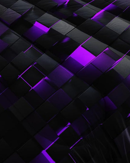 Geometric Violet Black Comforter Set,Light Honeycomb 3 Piece Bedding Set Twin Size for Teen Boys,Modern Bedding Quilt Set Geometry Decor,Microfiber Lightweight 1 Comforter 2 Pillowcases All Season
