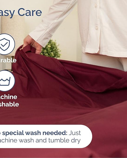 Cal King Size 4 Piece Sheet Set - Comfy Breathable & Cooling Bed Sheets Set - Hotel Luxury Bedding for Women, Men, Kids, Teens, Boys & Girls - Deep Pockets, Soft, Wrinkle Free - Oeko-Tex - Burgundy