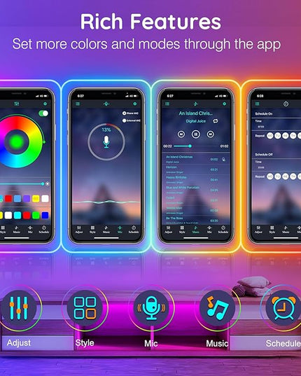 AILBTON 50FT Led Neon Rope Lights Control with App/Remote,Flexible Led Rope Light,Multiple Modes,IP65 Outdoor RGB Lights Waterproof,Music Sync Gaming Led Neon Strip Light for Bedroom Decor (50FT)