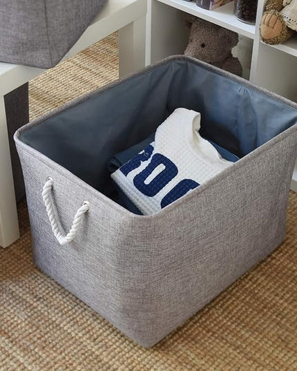TheWarmHome Storage Baskets for Organizing, Sturdy Fabric Storage Basket , Foldable Storage Baskets for Shelves Closet Nursery Toy (Grey 3 Pack 20.5×15.7×13.8inch)