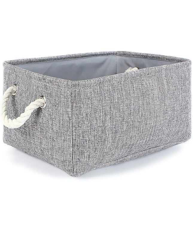 TheWarmHome Storage Bins Basket - Storage Baskets for Organizing Shelves,Home Closet Organizer for Book Shelf Organization,Fabric Storage Cubes,Medium Decorative Grey Basket Gift
