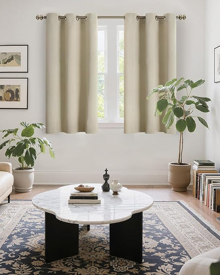 YoungsTex Blackout Curtains 54 Inches Length for Bedroom - Thermal Insulated with Grommet Room Darkening Curtain Drapes for Living Room, 2 Panels, 42 x 54 Inch, Beige