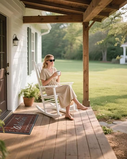 Yimobra Welcome Front Door Mat, Heavy Duty Easy Clean Doormat Indoor Outdoor, Waterproof Quick Dry Floor Mat for Home, Garage, Hign Traffic Areas, Non Slip, Low Profile, 29.5X17 Inches, Maroon