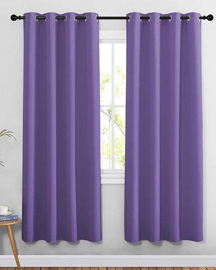 NICETOWN Room Darkening Curtains for Doorway 78" L Lilac Purple, Grommet Light Blocking Window Treatments Blackout Privacy Drapes for Living Room/Kids Room, 2 Panels, W52 x L78