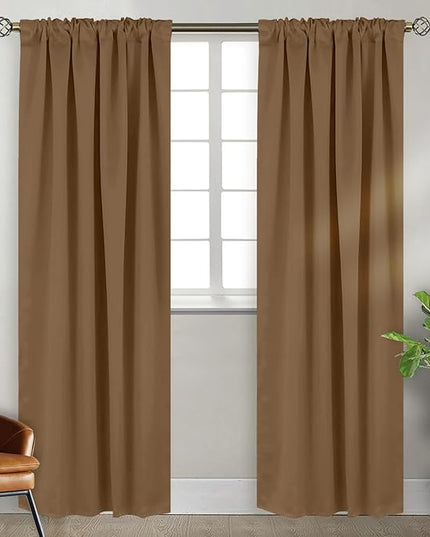 BGment Taupe Blackout Curtains 84 Inch Length 2 Panels for Bedroom - Rod Pocket and Back Tab Blackout Curtains Thermal Insulated Room Darkening Curtains for Living Room, (Each 38 x 84 Inch)