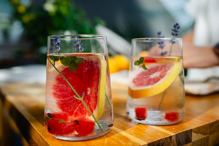 Krosno Water Glasses, Set of 6, 16.6 fl oz, Water Drinks Juice, Infinity Collection, Lead-Free Lightweight Glass, Everyday Drinking Glass, Dishwasher Safe, Made in Europe