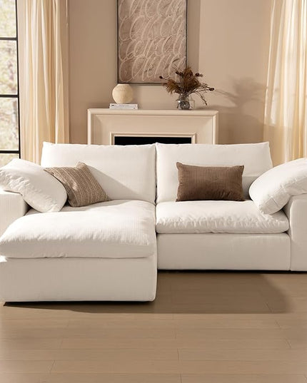 78.7" Cloud Couch Oversized Modular Sectional Sofa 2 Seater with Ottoman Modern Sofas True Relax Wide & Deep Seat Couches with Metal Frame Furniture Sets for Living Room Easy Assembly