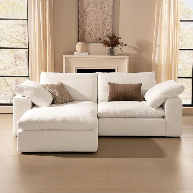 78.7" Cloud Couch Oversized Modular Sectional Sofa 2 Seater with Ottoman Modern Sofas True Relax Wide & Deep Seat Couches with Metal Frame Furniture Sets for Living Room Easy Assembly